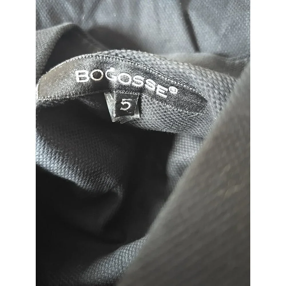 Bogosse Men’s Shirt Size 5 XL Black Brown Stitch Trim Button Up t9
